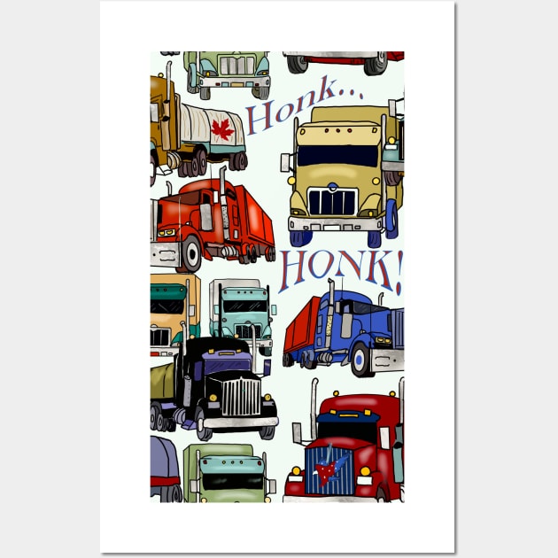 Big Rig Trucks Honk Honk Wall Art by Salzanos